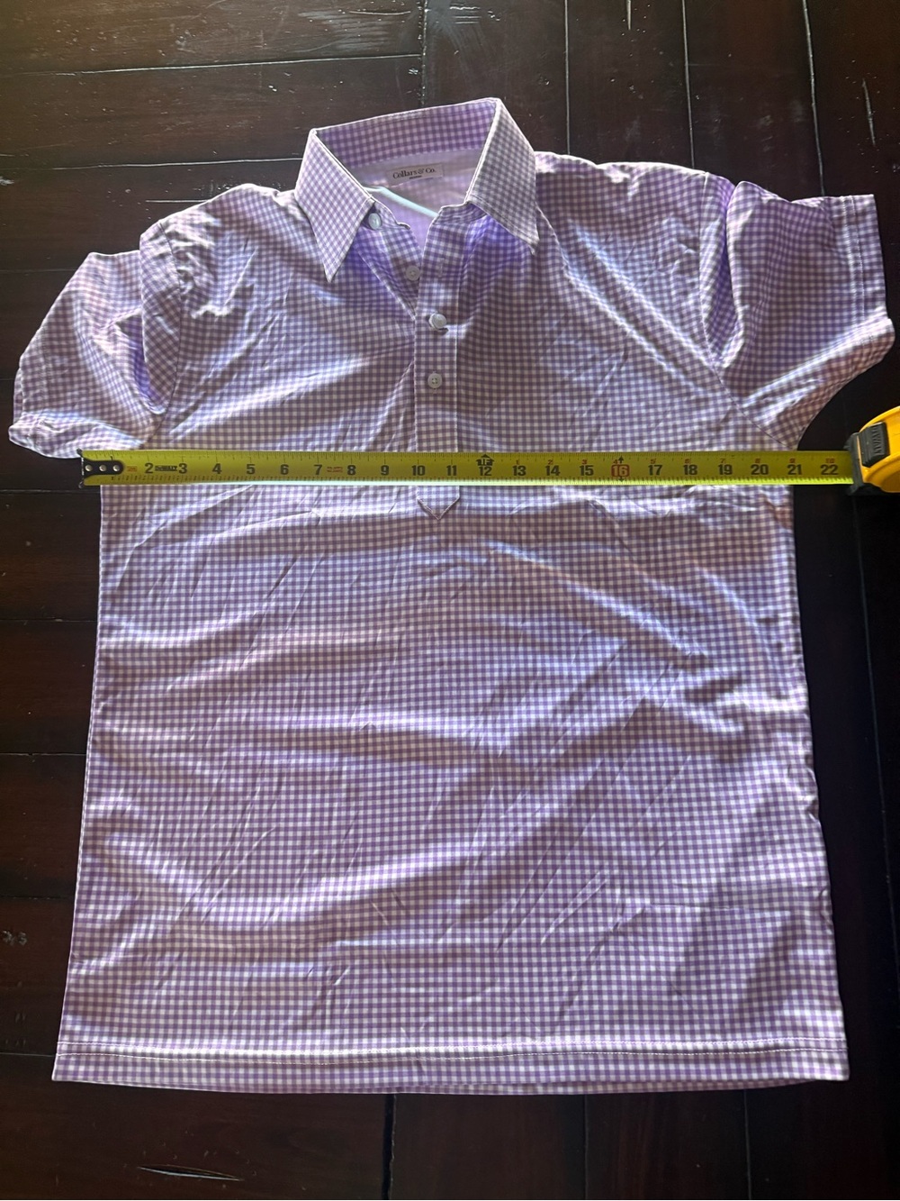 Collars & Co New (without tags)Men's Lavender Gingham Dress Shirt - Picture 4 of 5